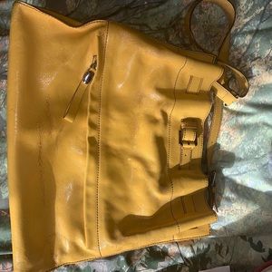 Yellow leather purse